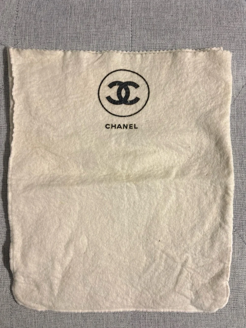 CHANEL Cream Dust Bag Logo Protective Pouch